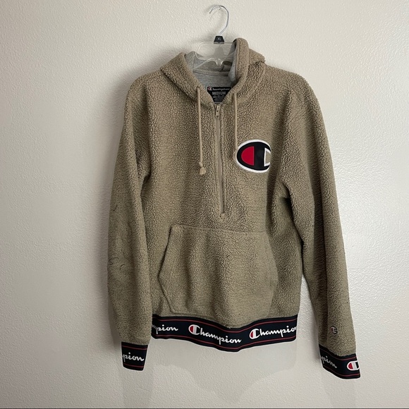Champion Sherpa Style Pullover Jacket Size Medium - Picture 1 of 9